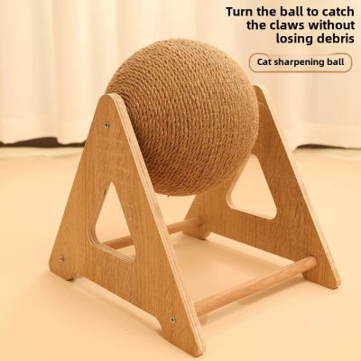 Cat scratching board, cat toys, scratch-resistant and wear-resistant cat scratching ball, hemp rope wrapped around the claws, self-hilarating cat climbing frame, pet supplies