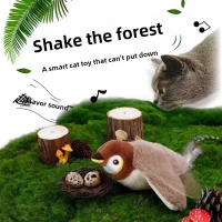 Electric cat toy with shaking bird sound simulation bird cat hunting toy pet automatic cat teaser